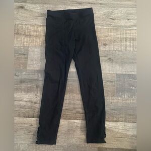 Old Navy Black Leggings with Lattice Cuff Detail Girls Medium